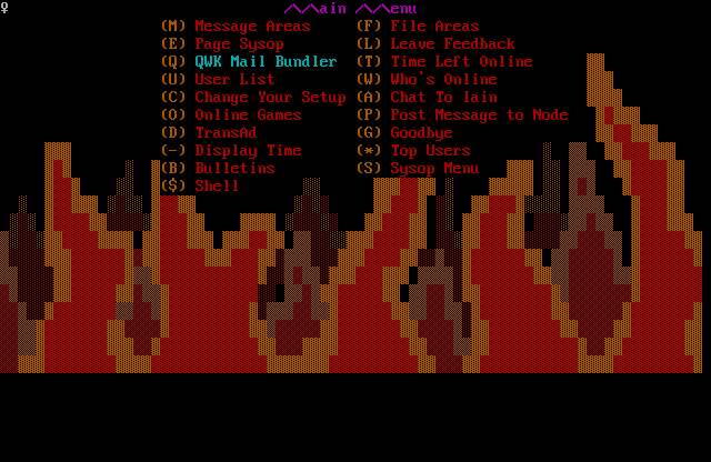 The Highway To Hell BBS ANSI Main Menu