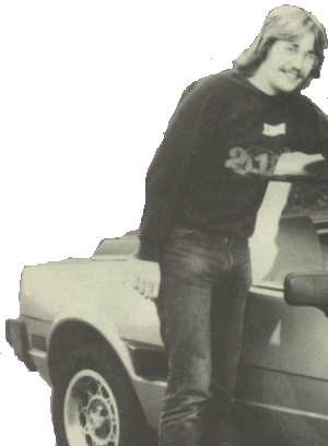 Boy Racer Braybrook poses alongside his Fiat X19. . . 