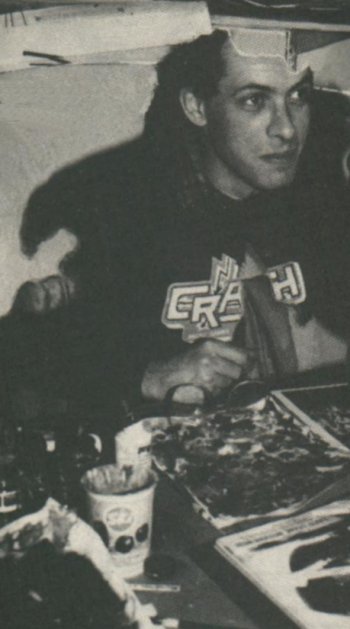 Art Supermo, Oliver Frey, taking a break from the ZZAP! Christmas cover to do a painting of himself